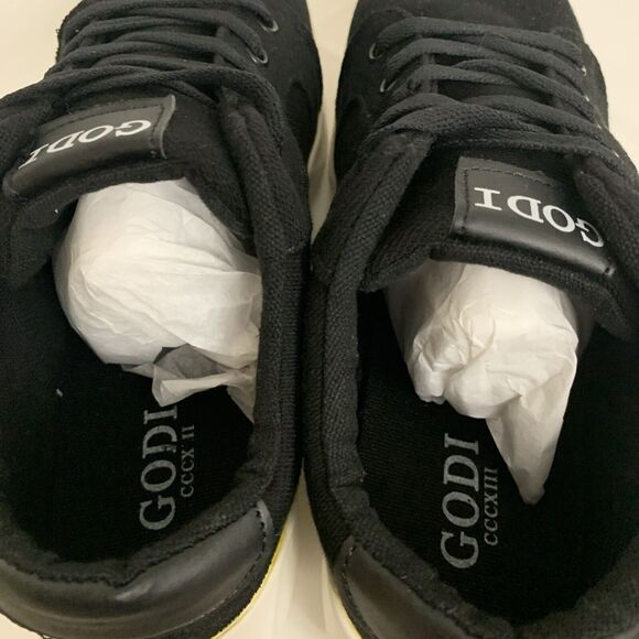 Godi Unisex Sneakers Mens 10 Women’s 11.5 Canvas Nwt Black - Picture 5 of 6